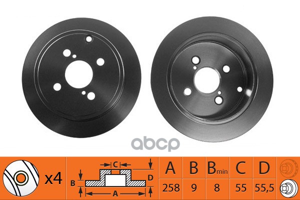 Диск тормозной задний TOYOTA COROLLA (E12) 1.4-1.8 02- BR21132 SB Nagamochi арт. BR21132