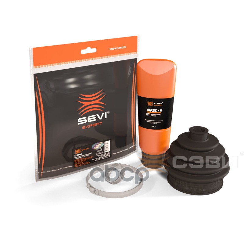 Чехол привода наружный с хомутами и смазкой для а/м ВАЗ 2108-21099, 2110-2115, 1117-1119, 217 SEVI арт. 6110