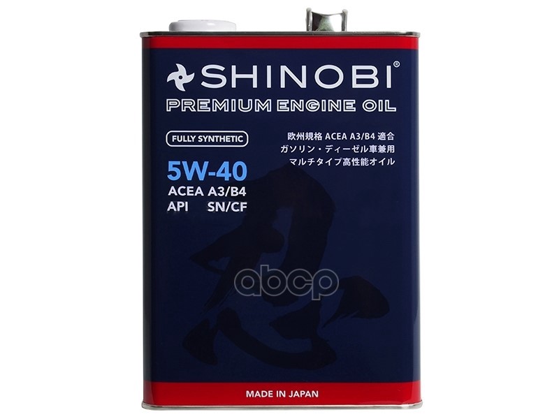 Масло моторное SHINOBI 5W-40 A3/B4 SN/CF 4л SHINOBI арт. SH0038
