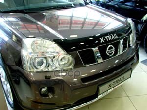 Дефлектор капота темный NISSAN X-TRAIL 2007-2014 (Logo) / Ниссан Х Трейл SIM арт. NLDSNIXTR0712L