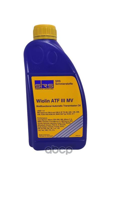 Масло Трансмиссионное Wiolin Atf Iii Mv /Gs 1238115E/ (1Л) (Красная) Srs 4033885001592 SRS арт. 4033885001592