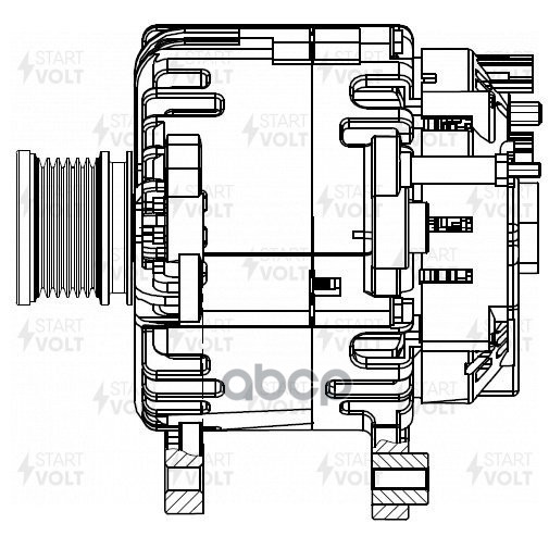 Генератор для а/м VAG Transporter T5 (03-)/Crafter (06-) 2.0TDI 180A (LG 1832) STARTVOLT арт. lg-1832