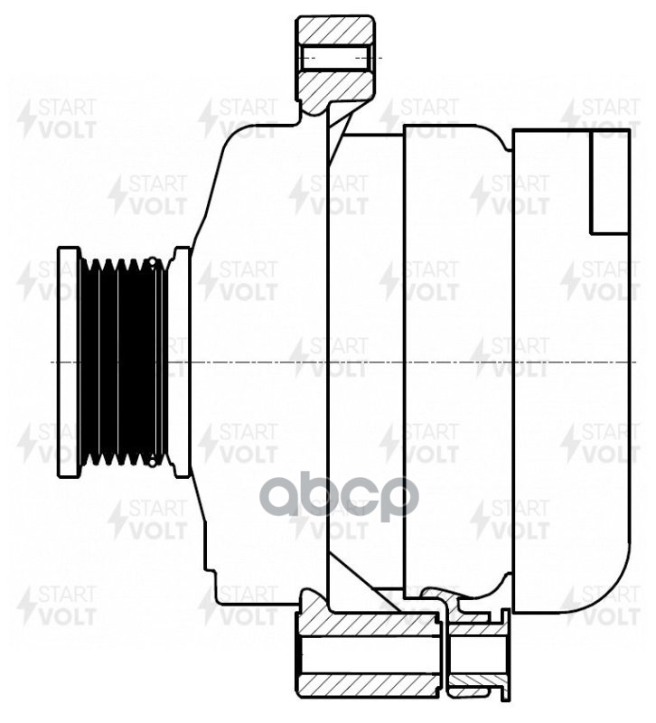 Генератор для а/м Toyota Land Cruiser Prado J150 (09-) 3.0D 130A (LG 1916D) STARTVOLT арт. LG1916D