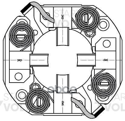 Узел щеточный стартера для а/м Toyota Rav 4 (00-) 2.0i/Lexus RX300 (98-) 3.0i VBS1910 STARTVOLT арт. VBS1910