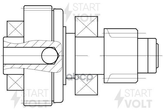 Привод стартера бендикс для а.м Toyota Land Cruiser 100 98- 4.7i VCS1908 STARTVOLT арт. VCS1908