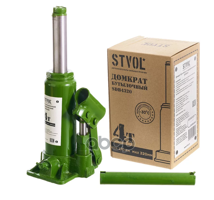 Домкрат бутылочный 4т (170-320 мм) STVOL  чехол STVOL арт. sdb4320