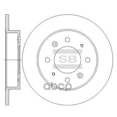 Диск тормозной (Сзади) Kia Cerato 04-09 Sangsin brake арт. SD2041