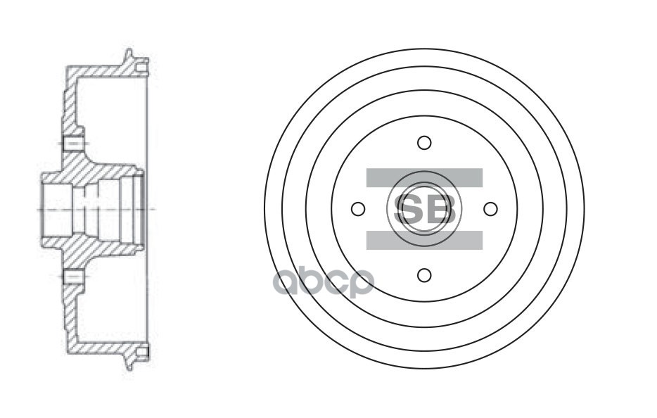 Барабан тормозной задний GM-KOREA LANOS (KLAT) 97-99 R Sangsin brake арт. sd3036