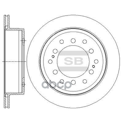 Диск тормозной задний TOYOTA LAND CRUISER 150 10- R Sangsin brake арт. sd4027