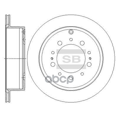Диск тормозной Toyota Land Cruiser 200 4.7/4.5D 07, Lexus LX 5.7 08 SD4032 Sangsin brake арт. SD4032