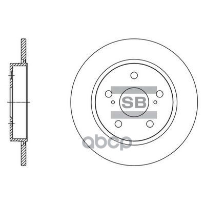 Диск тормозной (Сзади) Toyota Corolla (E150,E180) 06-19 / Auris 06-18 Sangsin brake арт. SD4615