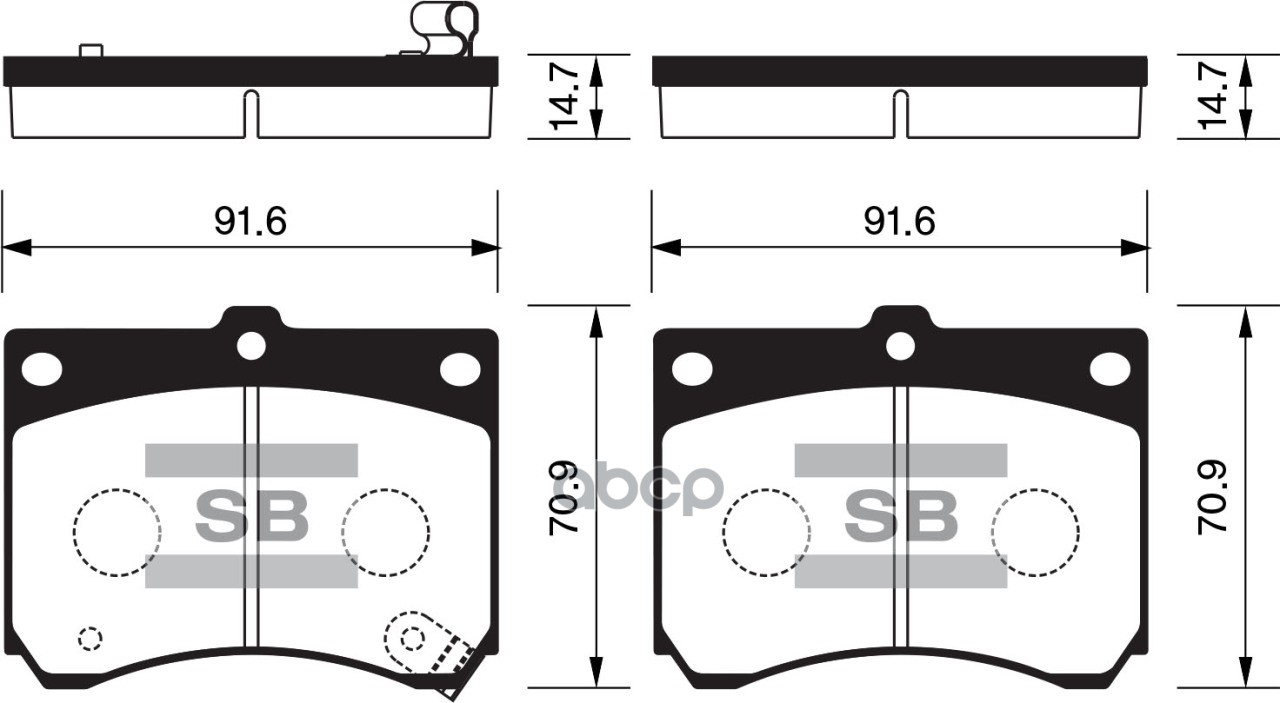 Колодки торм.дисковые Hi-Q FORD LASER (SDB1177) Sangsin brake арт. sp1216