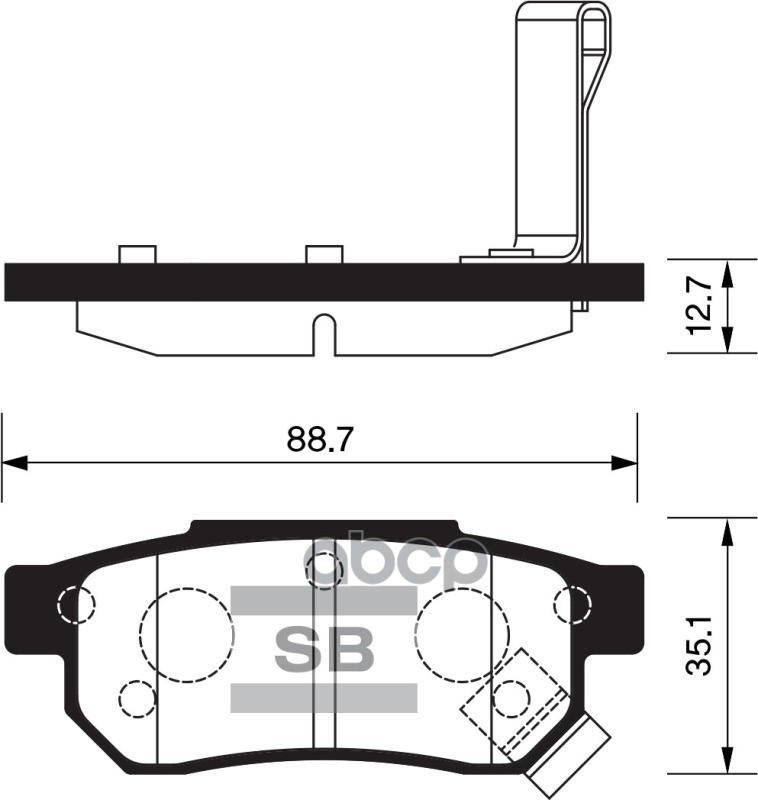 Колодки тормозные HONDA ACCORD 85-89/CIVIC 87-01 задние SP1265 Sangsin brake арт. SP1265