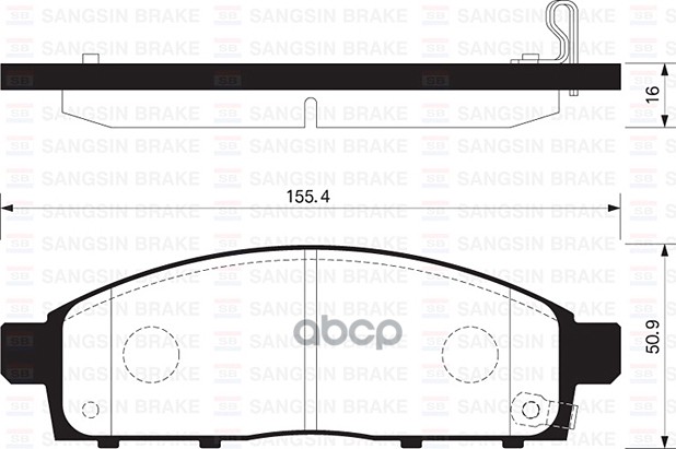 Колодки передние MITSUBISHI L200 05- SP1361 Sangsin brake арт. SP1361