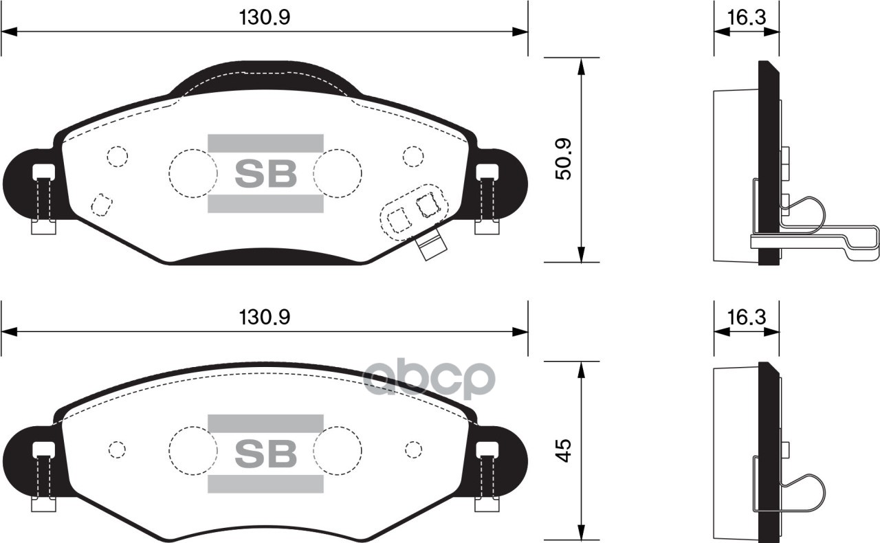 Колодки тормозные дисковые передние Серия:HI-Q TOYOTA YARIS (P1), TOYOTA PLATZ (NCP1, SCP1) Sangsin brake арт. SP1419