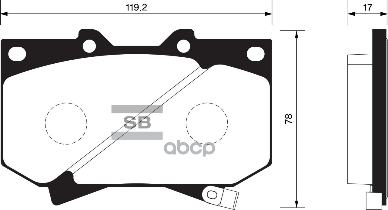Колодки тормозные передние Toyota Land Cruiser 100 4.7i 32V/4.2TD 98 SP1422 Sangsin brake арт. SP1422