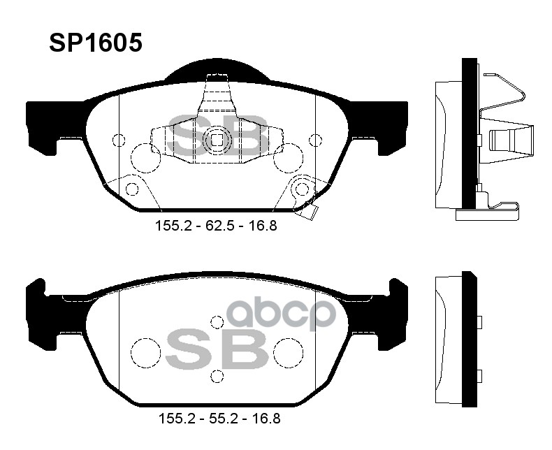 Колодки тормозные дисковые Honda Accord 2.0-2.4i 07.08 SP1605 Sangsin brake арт. SP1605