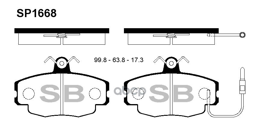 Колодки тормозные дисковые передние Серия:HI-Q RENAULT 19 II (B/C53), RENAULT 19 I (B/C53), RENAULT Sangsin brake арт. SP1668