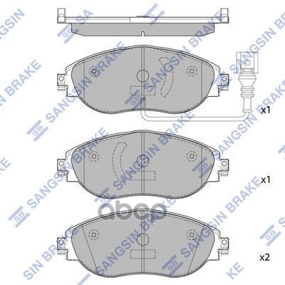 Колодки тормозные (Спереди) Audi A3 12-19 / Q3 18- Sangsin brake арт. SP1698