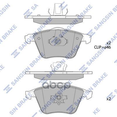 Колодки тормозные дисковые передние Серия:HI-Q MAZDA 3 седан (BK), MAZDA 3 (BK), VOLVO S40 II (544) Sangsin brake арт. SP1784