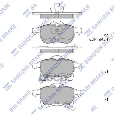Колодки торм.дисковые Hi-Q OPEL ZAFIRA A (F75) 01-05 (D1141) Sangsin brake арт. sp1805
