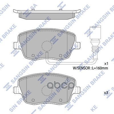 Колодки тормозные SKODA FABIA/VOLKSWAGEN POLO 1.2-1.9D 01- пер.(с датчиком) SP1806A Sangsin brake арт. SP1806A