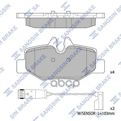 Колодки тормозные дисковые MB W639 Viano 3.0/3.2/2.2i 03 SP1896 Sangsin brake арт. SP1896
