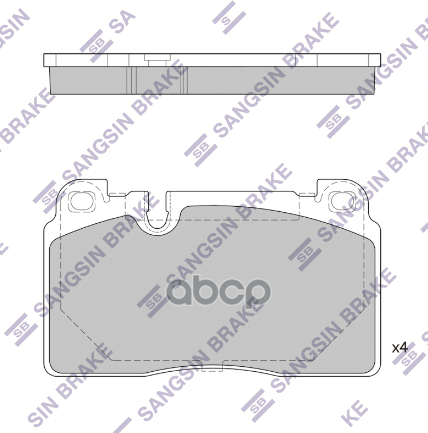 Колодки тормозные дисковые передние Серия:HI-Q AUDI Q5 (8RB), AUDI A6 C7 (4G2, 4GC) Sangsin brake арт. SP1960