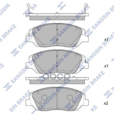 Колодки тормозные HYUNDAI SANTA FE 12-/KIA SORENTO 12- передние SP4102 Sangsin brake арт. SP4102