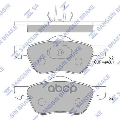 Колодки передние NISSAN PRIMERA P11 SP4182 Sangsin brake арт. SP4182