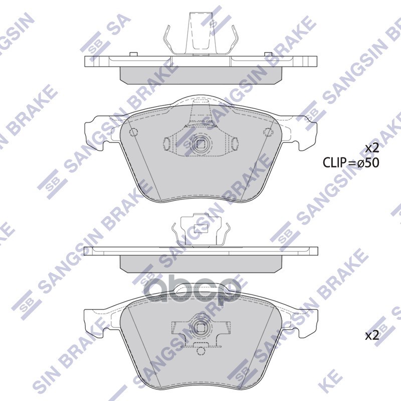 Колодки передние VOLVO S60 00-10, XC90 02-14 SP4363 Sangsin brake арт. SP4363