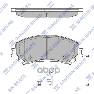 Колодки торм.диск.передн. RENAULT ESPACE V 15- RENAULT MEGANE IV H Sangsin brake арт. sp4408