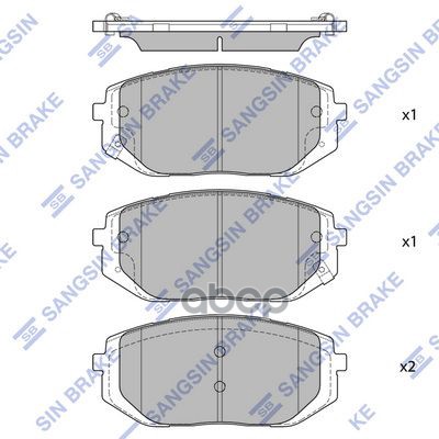 Колодки тормозные (Спереди) Hyundai Sonata 19-23 / Tucson 21- Sangsin brake арт. SP4479