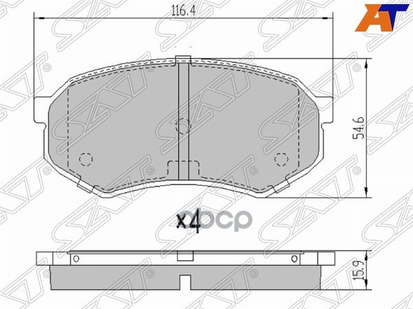 Колодки тормозные (Спереди) Toyota Mark II (X80) 88-96 / Chaser 88-92 Sat арт. ST-04465-22060