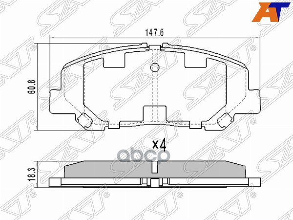 Колодки тормозные (Спереди) Toyota Alphard (H20,H30) 08-23 / Estima 06- Sat арт. ST-04465-28520