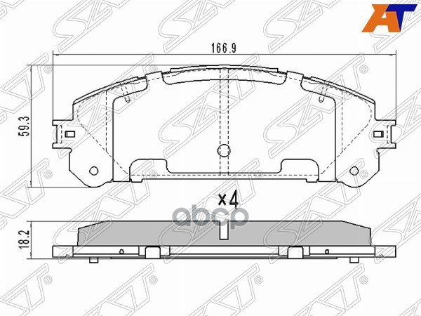 Колодки тормозные (Спереди) Lexus RX 08-19 / Toyota Harrier 13-20 Sat арт. ST-04465-48150