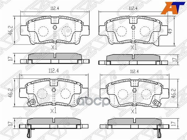 Колодки тормозные (Спереди) Toyota Probox 02-14 / Succeed 02-14 Sat арт. ST-04465-52041