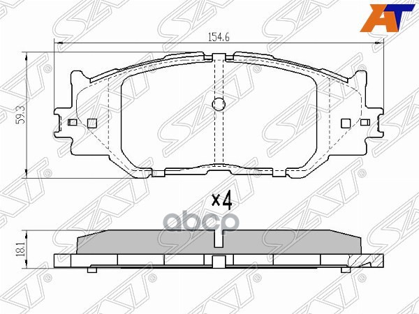 Колодки тормозные (Спереди) Lexus IS 05- Sat арт. ST-04465-53040