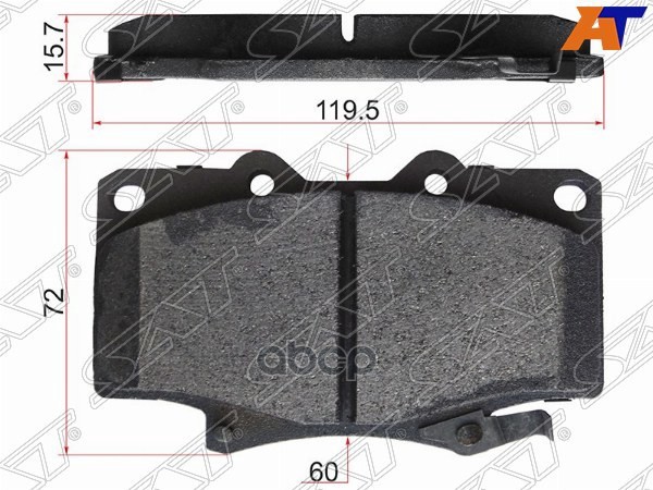 Колодки тормозные (Спереди) Toyota Hilux Pick Up 91-15 / Land Cruiser 84-07 Sat арт. ST-04465-YZZ53