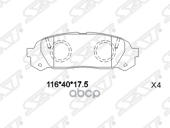Колодки тормозные (Сзади) Toyota Crown 95-01 / Mark II 96-00 Sat арт. ST-04466-22170