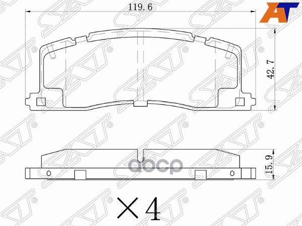 Колодки тормозные (Сзади) Toyota Estima 90-99 / Estima Emina 92-99 Sat арт. ST-04466-28011