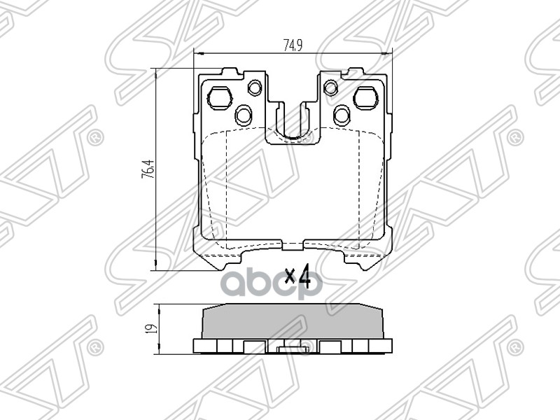 Колодки тормозные (Сзади) Lexus LS 06-17 Sat арт. ST-04466-50150