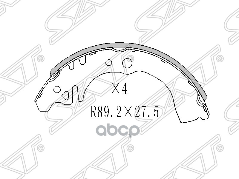 Колодки тормозные барабанные Daihatsu Charade 83-00 / Lifan Smily 10-17 Sat арт. ST-04495-87704