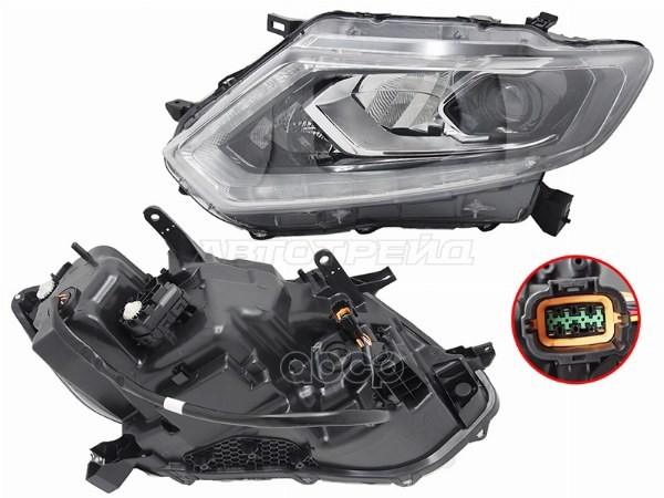 Фара Nissan X-Trail 13-17 (Слева/ LED/ ДХО/ С электрокорректором) Sat арт. ST-115-1135L