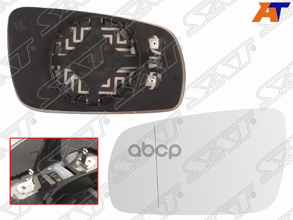 Полотно зеркала Volkswagen Golf 97-06 / Passat 96-05 / Bora 98-05 (Слева/ Обогрев/ асферическое) Sat арт. ST-121-0021