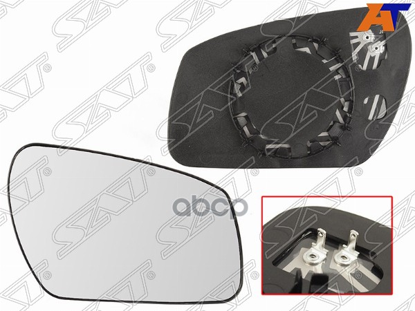 Полотно зеркала Ford Fiesta 02-08 / Focus 04-08 / Fusion 05-12 / Mondeo 00-07 (Справа/ Обогрев/ сфер Sat арт. ST-121-0048