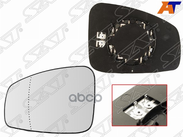 Полотно Зеркала Renault Fluence 09-17 / Megane 08-16 (Слева/ Обогрев/ Асферическое) Sat арт. ST-121-0065