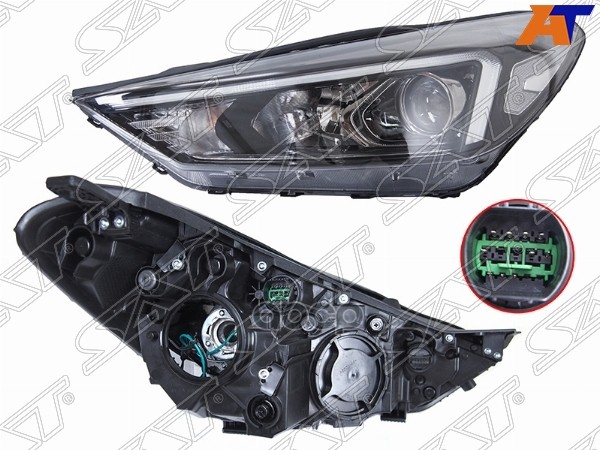 Фара Hyundai Tucson 18-21 (Слева/ Галоген/ ДХО/ С электрокорректором) Sat арт. ST-121-1115LLD