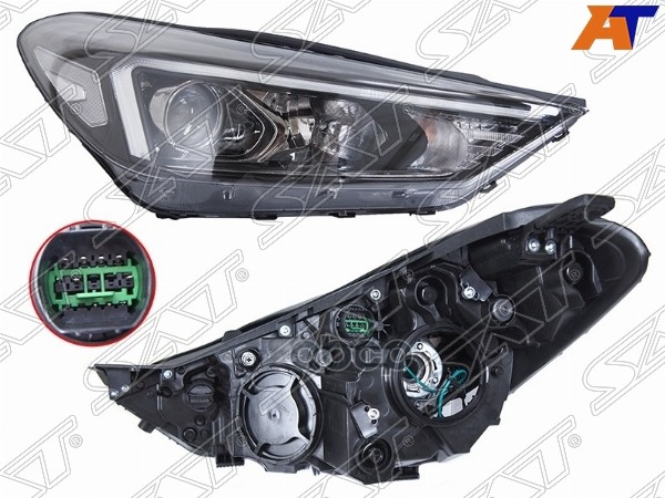 Фара Hyundai Tucson 18-21 (Справа/ Галоген/ ДХО/ С электрокорректором) Sat арт. ST-121-1115RLD