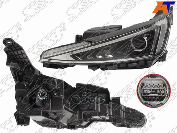 Фара Hyundai Elantra 18-20 (Слева/ Галоген/ Ручная регулировка) Sat арт. ST-13-0021